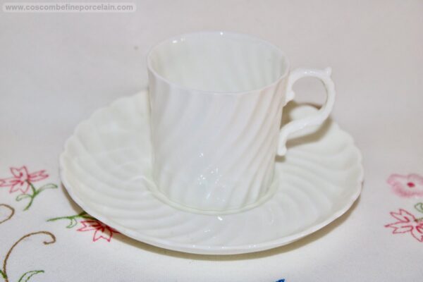 Aynsley White Fluted Coffee Duo