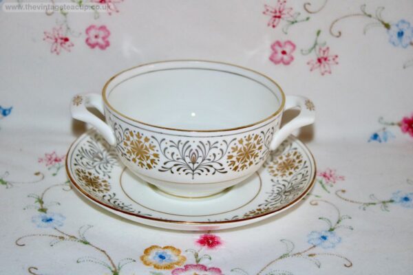 Coalport Spanish Lace Soup Coupe and Saucer