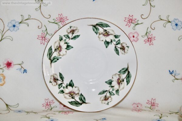 Crown Staffordshire Christmas Roses Breakfast Saucer
