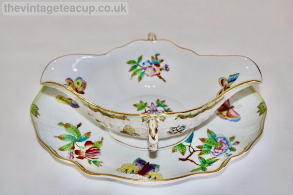 Herend Queen Victoria Sauce Boat with Oval Dish