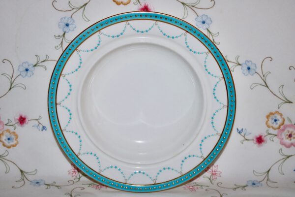 Minton Turquoise and Gold Muffin Dish
