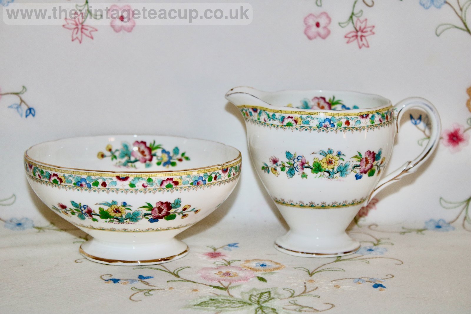 Foley Ming Rose Jug and Bowl