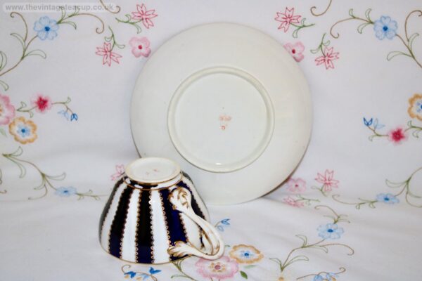 Bloor Derby Porcelain Blue Stripe Tea Cup