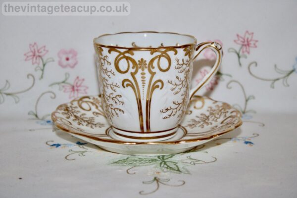 Early English Gilded Porcelain Teacup And Saucer Coalport