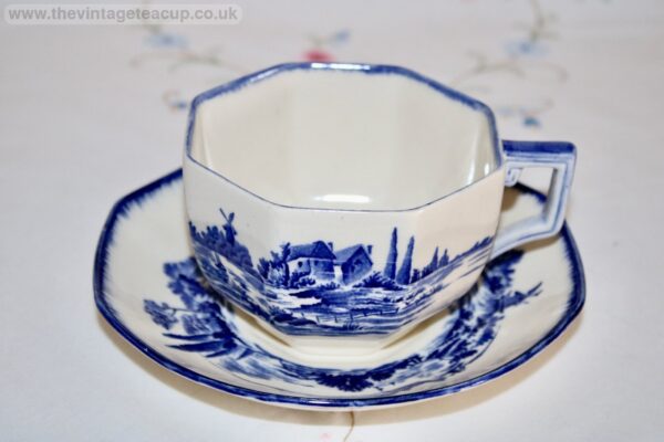 Royal Doulton Norfolk Breakfast Cup & Saucer Blue White China