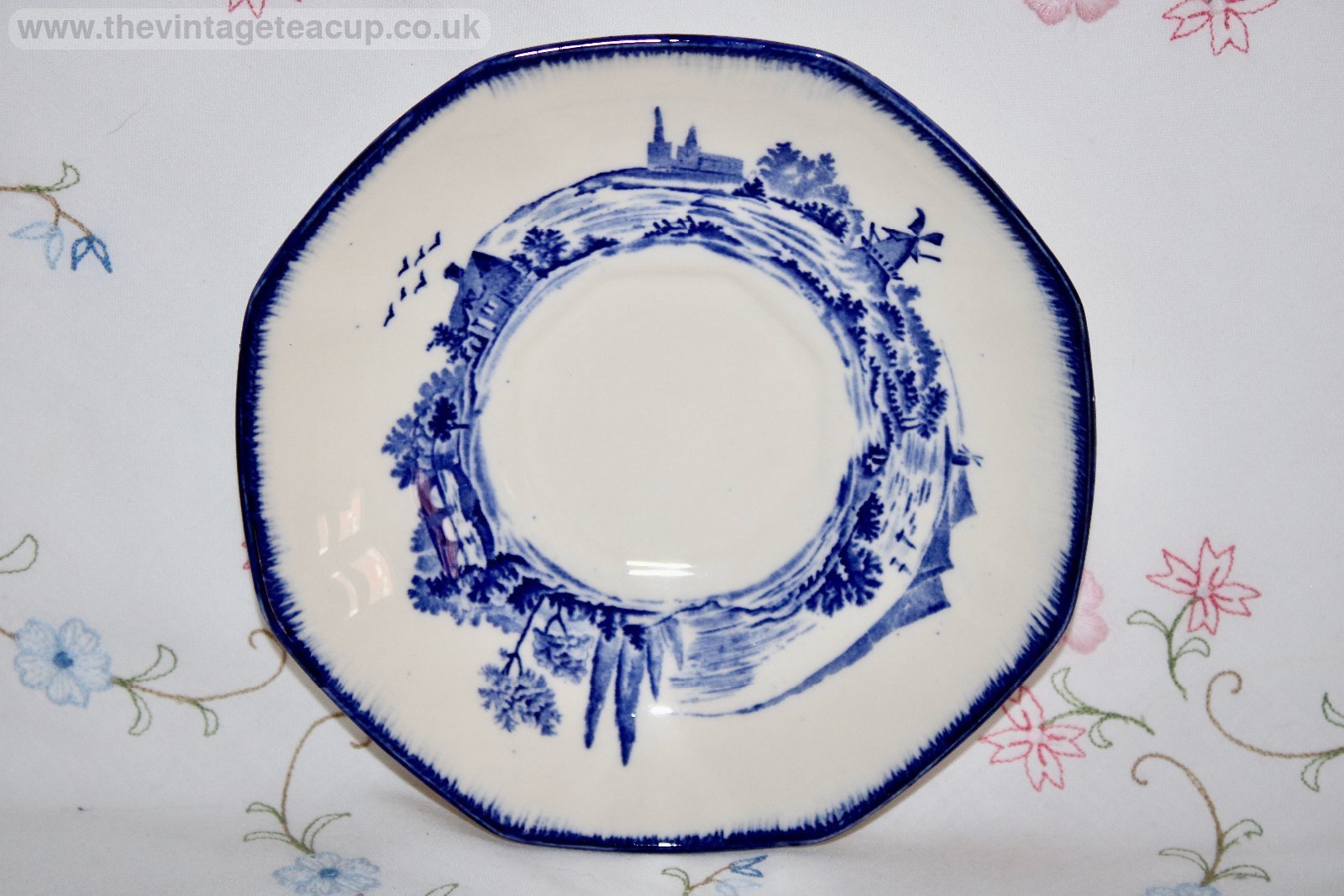 Royal Doulton Norfolk Breakfast Cup & Saucer Blue White China