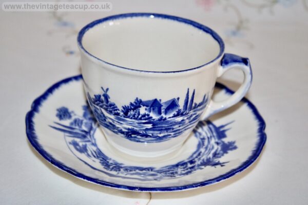 Royal Doulton Norfolk Breakfast Cup & Saucer Blue White China