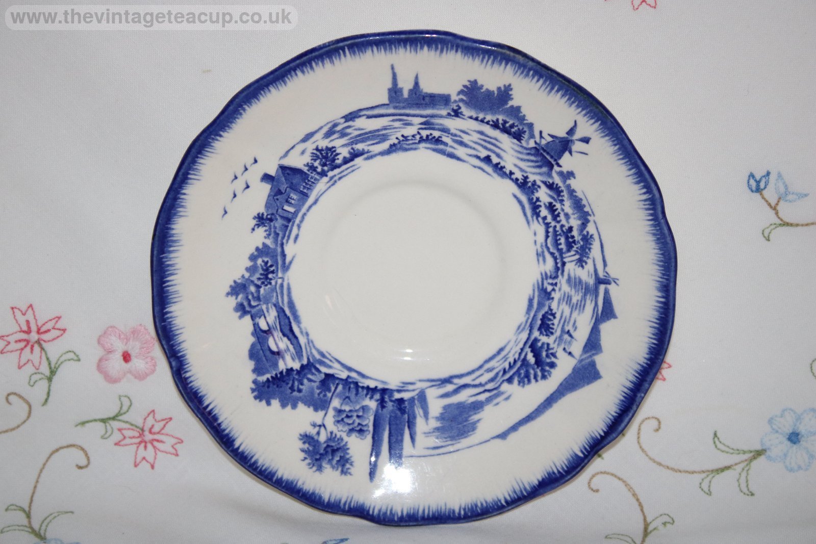 Royal Doulton Norfolk Tea Cup & Saucer Blue White China