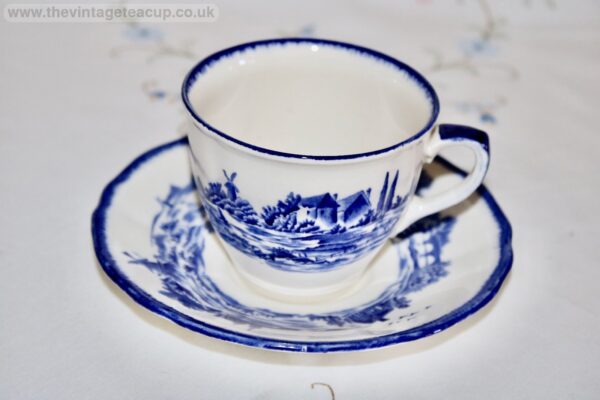 Royal Doulton Norfolk Tea Cup & Saucer Blue White China